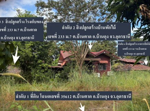 ขายทอดตลาด ที่ดินพร้อมสิ่งปลูกสร้าง ต.บ้านตาด อ.บ้านดุง จ.อุดรธานี