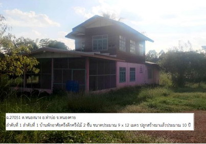 ขายทอดตลาด ที่ดินพร้อมสิ่งปลูกสร้าง ต.หนองนาง อ.ท่าบ่อ จ.หนองคาย