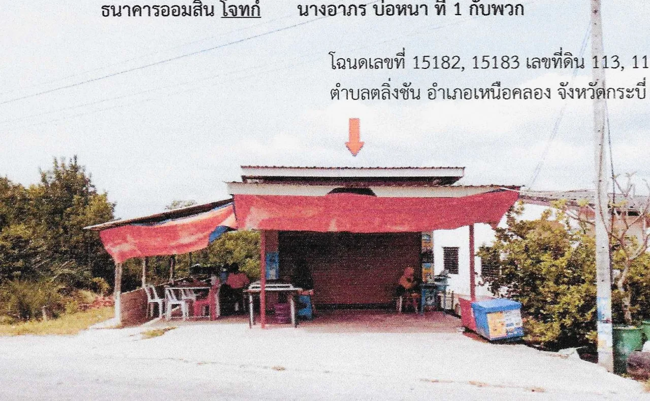 ขายทอดตลาด ที่ดินพร้อมสิ่งปลูกสร้าง ต.ตลิ่งชัน อ.เหนือคลอง จ.กระบี่