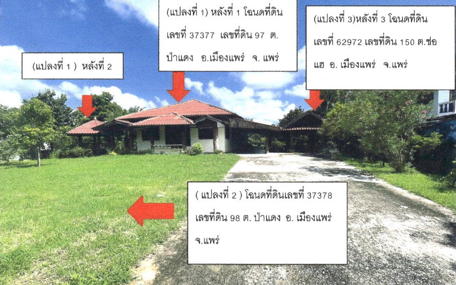 ขายทอดตลาด ที่ดินพร้อมสิ่งปลูกสร้าง ต.ป่าแดง อ.เมืองแพร่ จ.แพร่