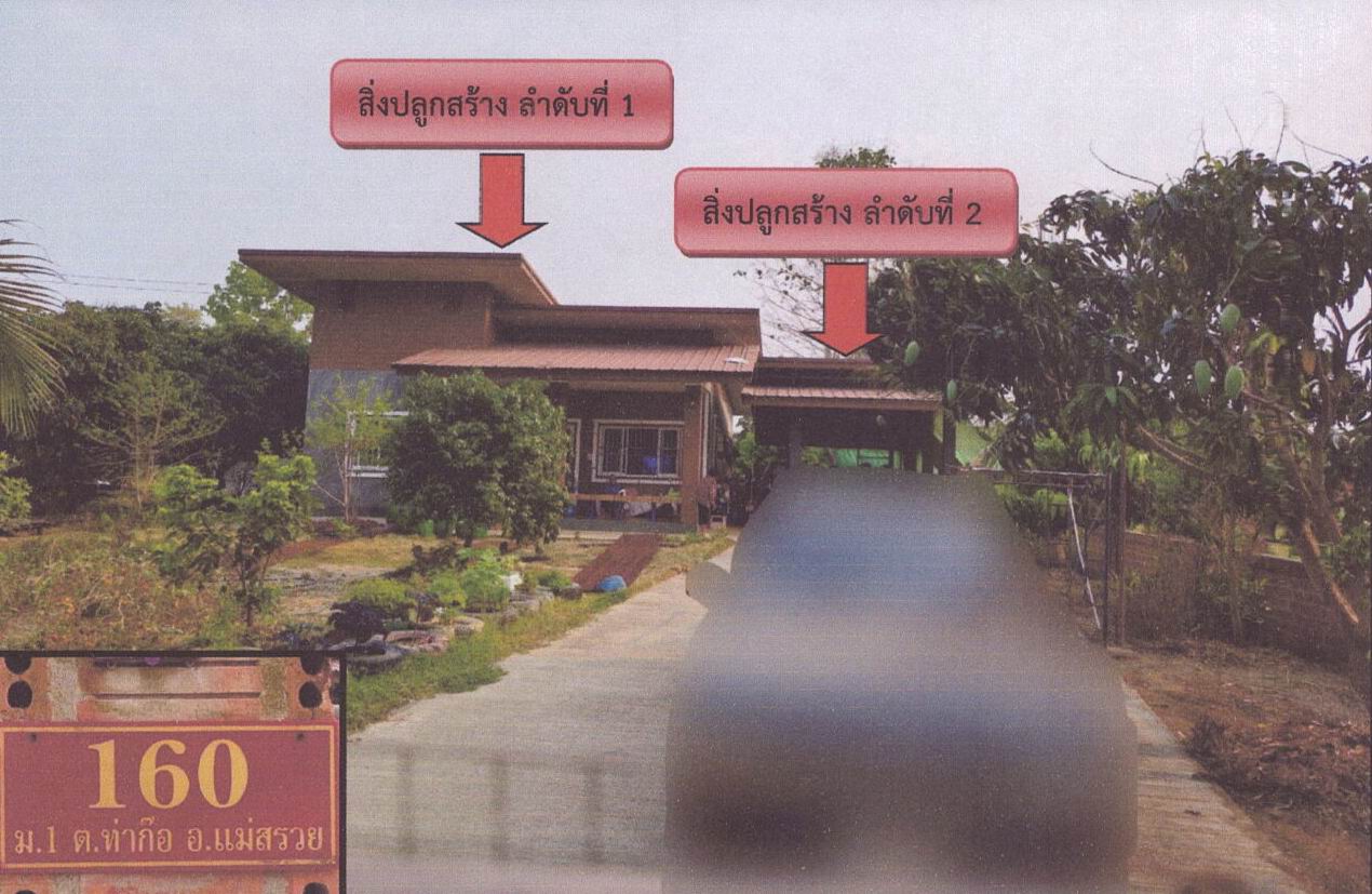 ขายทอดตลาด ที่ดินพร้อมสิ่งปลูกสร้าง ต.ท่าก๊อ อ.แม่สรวย จ.เชียงราย
