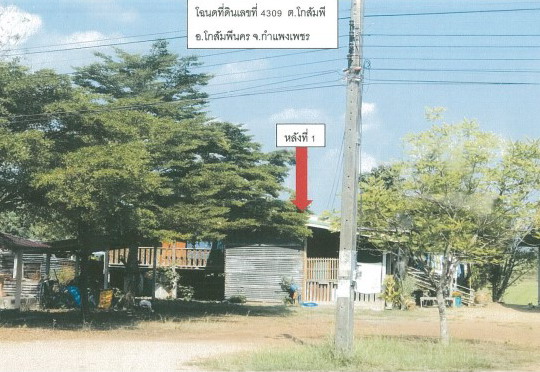 ขายทอดตลาด ที่ดินพร้อมสิ่งปลูกสร้าง ต.โกสัมพี อ.โกสัมพีนคร จ.กำแพงเพชร