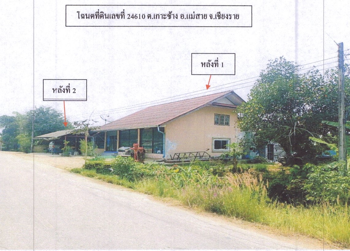 ขายทอดตลาด ที่ดินพร้อมสิ่งปลูกสร้าง ต.เกาะช้าง อ.แม่สาย จ.เชียงราย