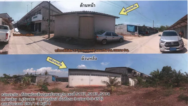 ขายทอดตลาด ที่ดินพร้อมสิ่งปลูกสร้าง ต.บ้านส้อง อ.เวียงสระ จ.สุราษฎร์ธานี