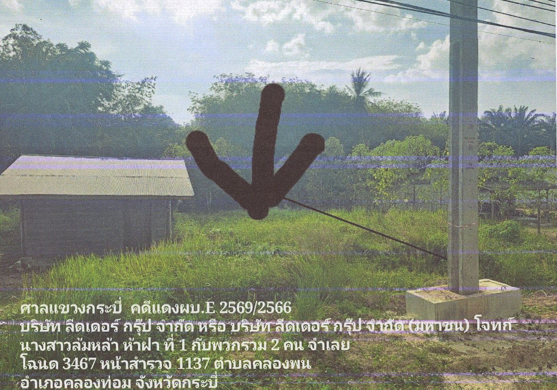 ขายทอดตลาด ที่ดินว่างเปล่า ต.คลองพน อ.คลองท่อม จ.กระบี่