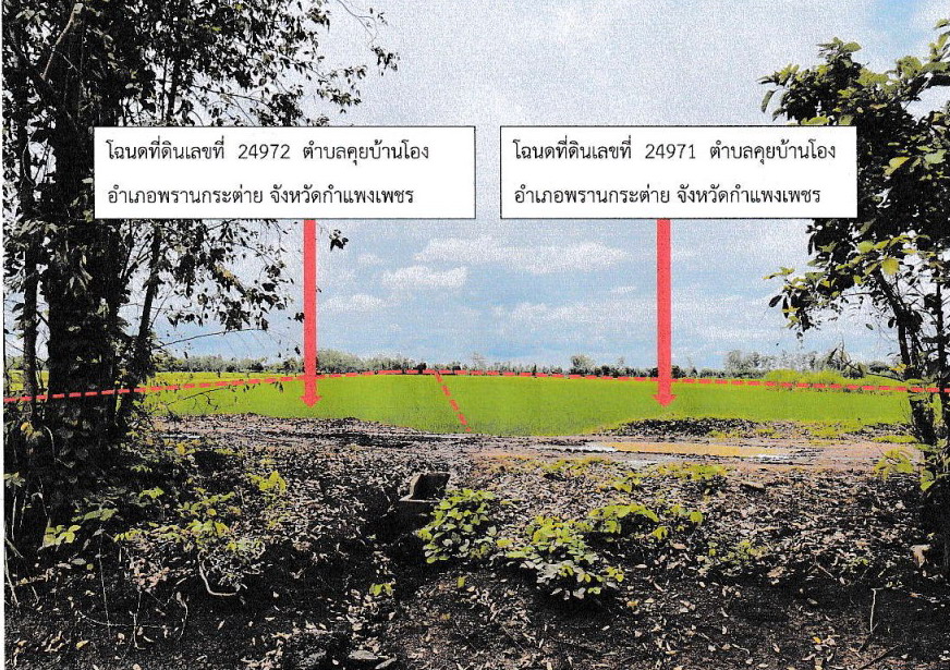 ขายทอดตลาด ที่ดินว่างเปล่า ต.คุยบ้านโอง อ.พรานกระต่าย จ.กำแพงเพชร