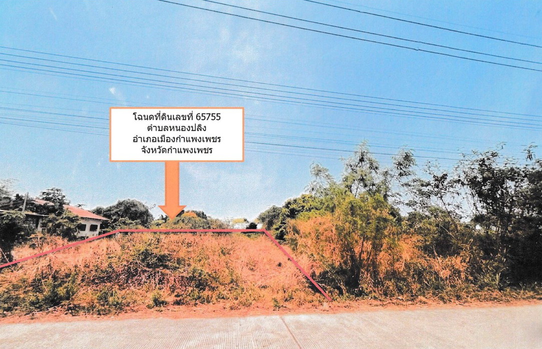 ขายทอดตลาด ที่ดินว่างเปล่า ต.หนองปลิง อ.เมืองกำแพงเพชร จ.กำแพงเพชร