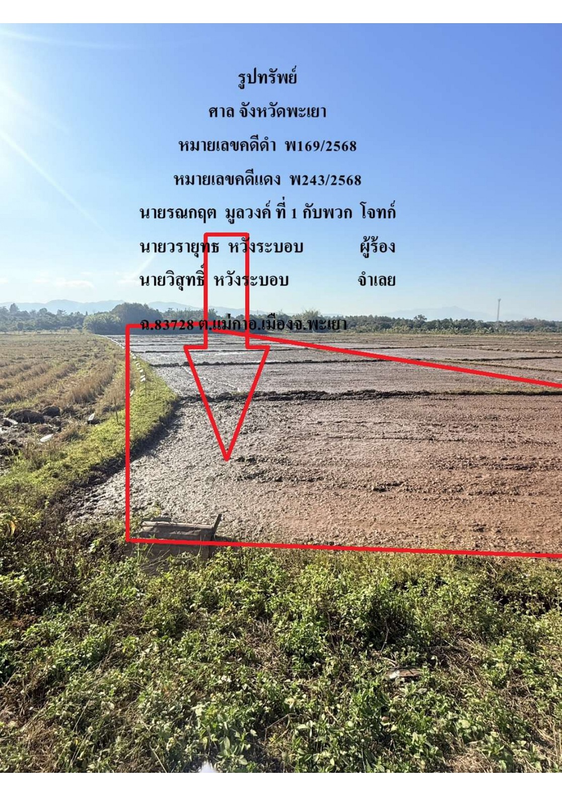 ขายทอดตลาด ที่ดินว่างเปล่า ต.แม่กา อ.เมืองพะเยา จ.พะเยา