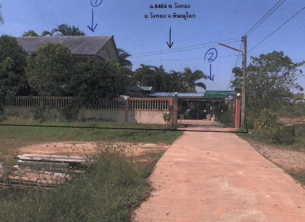ขายทอดตลาด ที่ดินพร้อมสิ่งปลูกสร้าง ต.วังทอง อ.วังทอง จ.พิษณุโลก