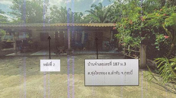 ขายทอดตลาด ที่ดินพร้อมสิ่งปลูกสร้าง ต.ทุ่งไทรทอง อ.ลำทับ จ.กระบี่