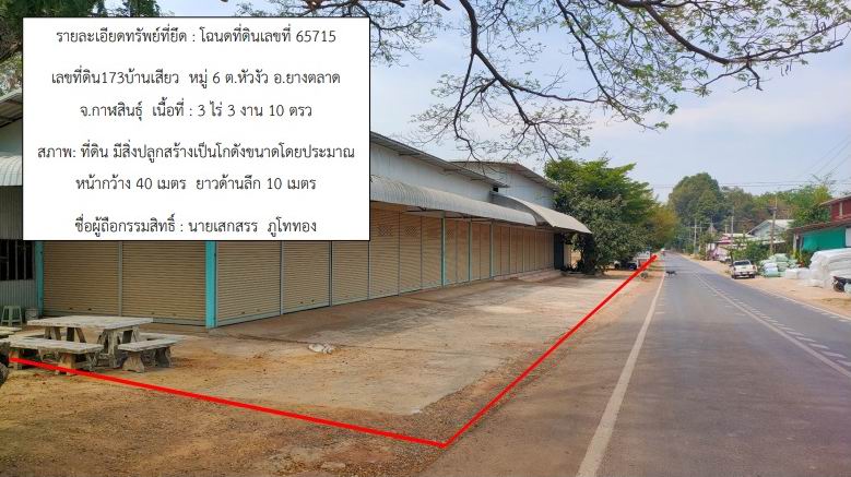 ขายทอดตลาด ที่ดินพร้อมสิ่งปลูกสร้าง ต.หัวงัว อ.ยางตลาด จ.กาฬสินธุ์