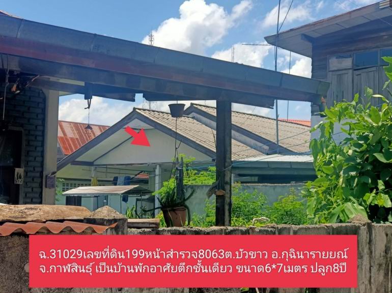 ขายทอดตลาด ที่ดินพร้อมสิ่งปลูกสร้าง ต.บัวขาว อ.กุฉินารายณ์ จ.กาฬสินธุ์