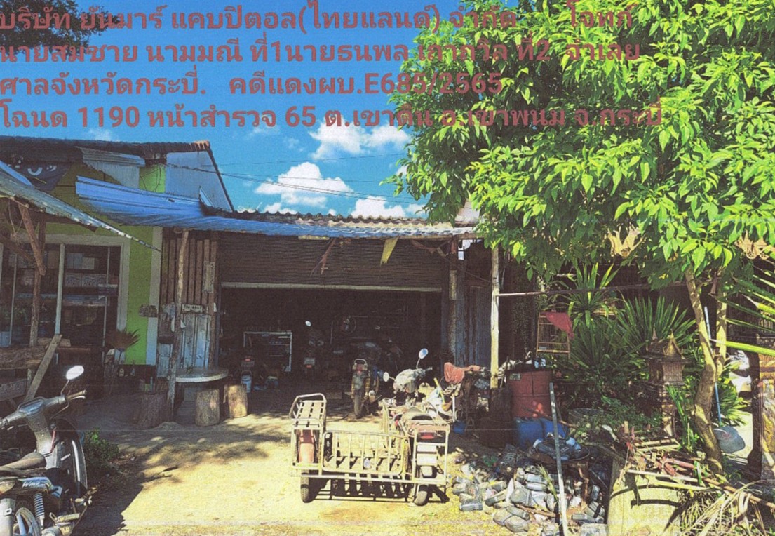 ขายทอดตลาด ที่ดินพร้อมสิ่งปลูกสร้าง ต.เขาดิน อ.เขาพนม จ.กระบี่