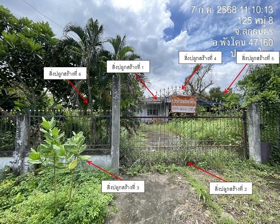 ขายทอดตลาด ที่ดินพร้อมสิ่งปลูกสร้าง ต.ม่วงไข่ อ.พังโคน จ.สกลนคร