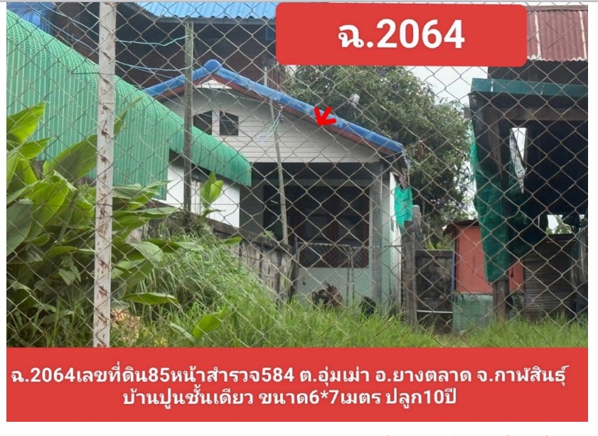 ขายทอดตลาด ที่ดินพร้อมสิ่งปลูกสร้าง ต.อุ่มเม่า อ.ยางตลาด จ.กาฬสินธุ์