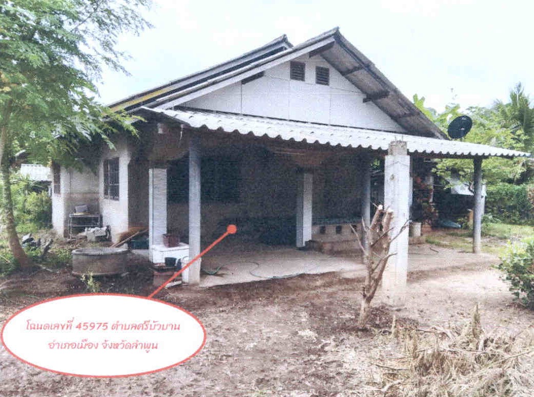 ขายทอดตลาด ที่ดินพร้อมสิ่งปลูกสร้าง ต.ศรีบัวบาน อ.เมืองลำพูน จ.ลำพูน